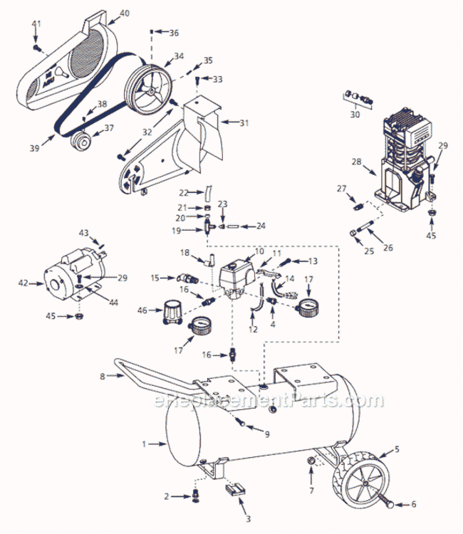 Page A Diagram and Parts List for VS501000 2000 Campbell Hausfeld Compressor